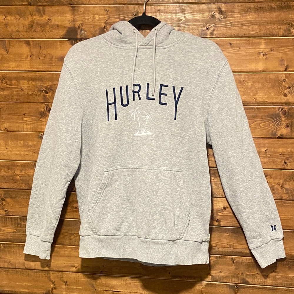 Hurley Embroidered Fleece Pullover Hoodie Sweatshirt | Small